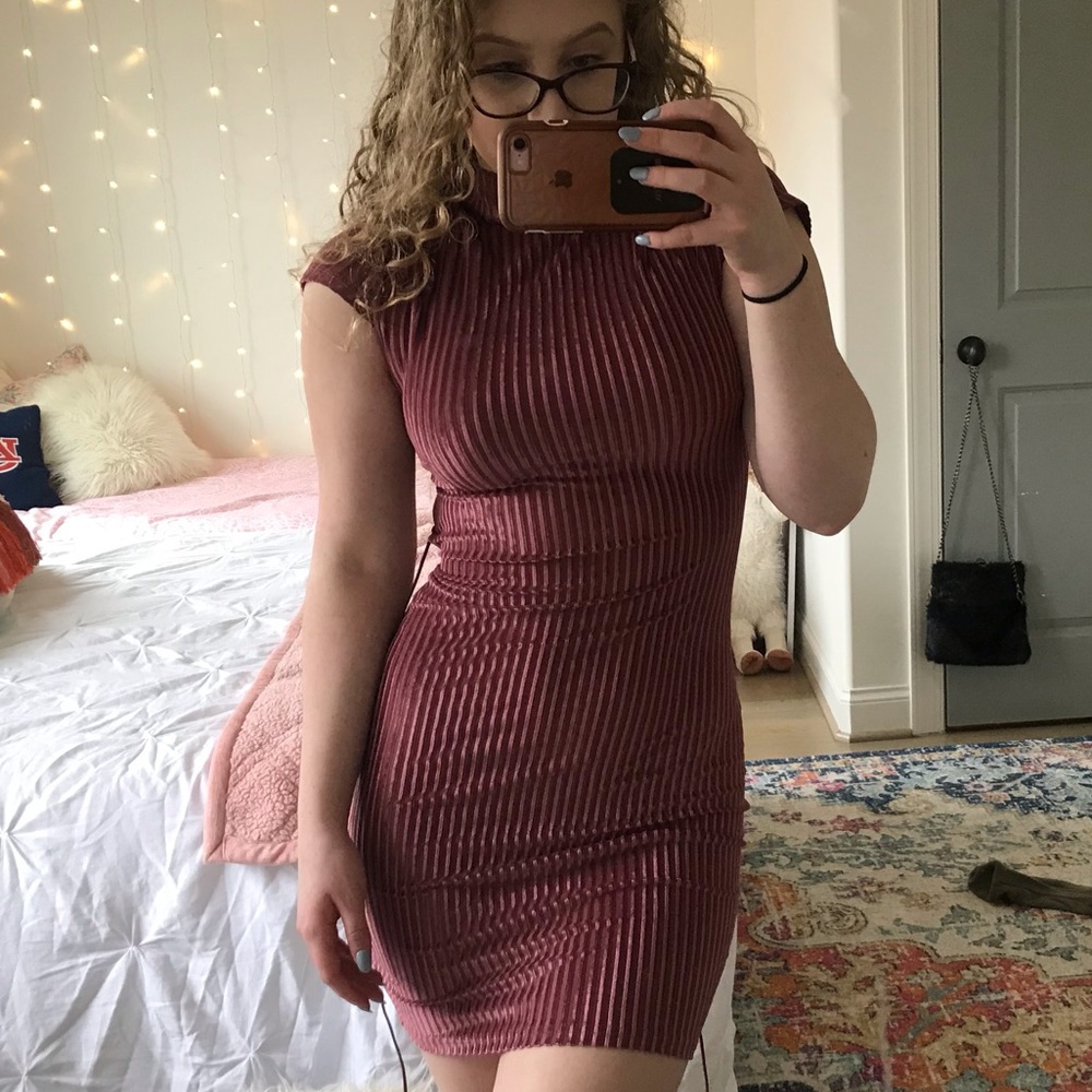 Burgundy tight dress